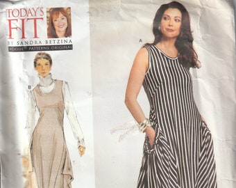 Vogue American Designer Pattern - Sandra Betzina V1297  Dress (All sizes) Factory folded and complete