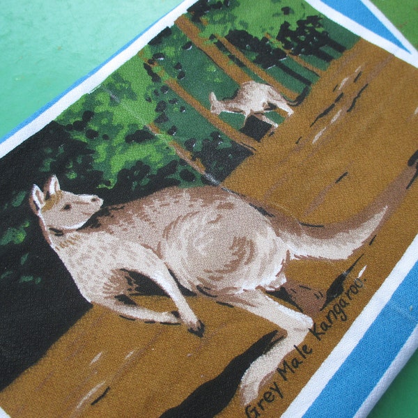 On Sale - Tea Towel Vintage Calendar Souvenir of  Australia - 1987, Features Australian Fauna Tea Towel Vintage 1980s