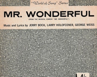 Mr Wonderful - Music Sheet  - Vintage 1950s