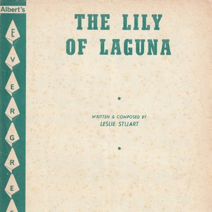 The Lily of Laguna Music Sheet Vintage 1960s immagine 1