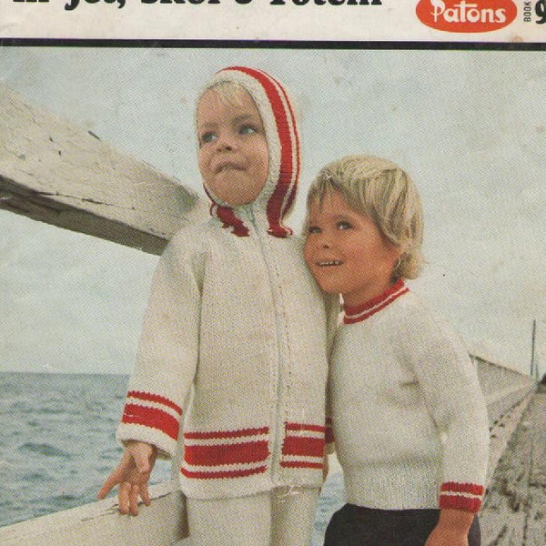 Quick Thick Knits for Toddlers in Jet, Skol & Totem Vintage 1970s - Knitting Pattern No 901