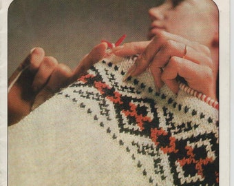 Fair Isle Stitches Vintage Knitting Book C 20 1970's