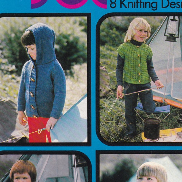 On Sale - Childrens Jet 8 Knitting Designs Vintage 1970s - Knitting Pattern No 509