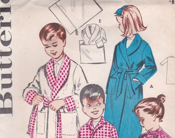 On Sale - 1960's Sewing Pattern - Butterick  9056 Childs Dressing Gown/Robe size 6 factory folded complete