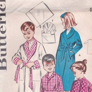 On Sale - 1960&#39;s Sewing Pattern - Butterick  9056 Childs Dressing Gown/Robe size 6 factory folded complete