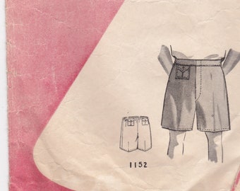 On Sale - 1940s -1950's Sewing Pattern -Weigel's 1152 Childs Shorts size 10 Vintage Dress Pattern. Cut Complete.