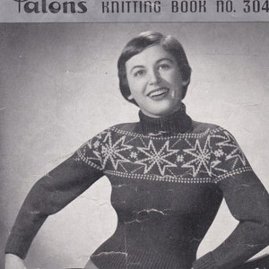 On Sale Vintage 1940s Paton's Knitting Pattern No 304 For Women/Ladies Original Pattern image 1