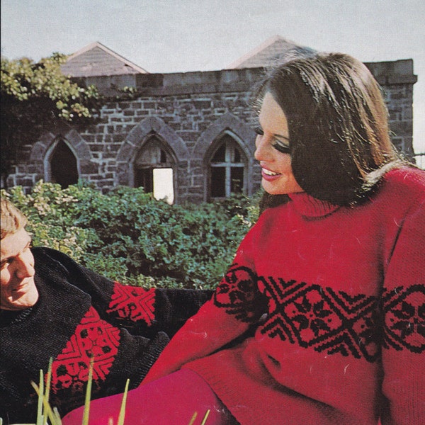 On Sale - Paton's Jet, Togetherness is Wearing look alike Sweaters, Knitting Pattern Book No 804 Vintage 1970s