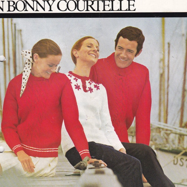 On Sale - Paton's Spare Time on No 8's in Bonny Courtelle, Knitting Pattern Book No 880  Vintage 1970s