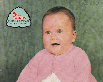 On Sale - Paton's Knitting Pattern No 682  For Babies and Toddlers Aged up to 4 years 17 to 24 inches  (Vintage 1960s)