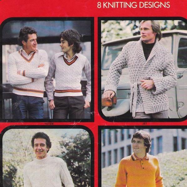 Patons Knitting Pattern No 512 for Men in Totem, Jet, Bluebell, Jasmin - Vintage 1970's