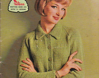 Paton's Knitting Pattern No 696 Fashion For Family in Patons Mayfair Fashion Crepe (Vintage 1960s)