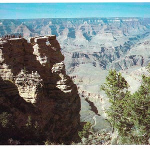 Original 1970's Mather Point Looking West,  Grand Canyon, Arizona postcard -  Vintage seventies paper ephemera