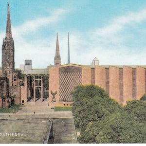 Postcard of  Coventry Cathedral -  English Postcard - Vintage 1970s.