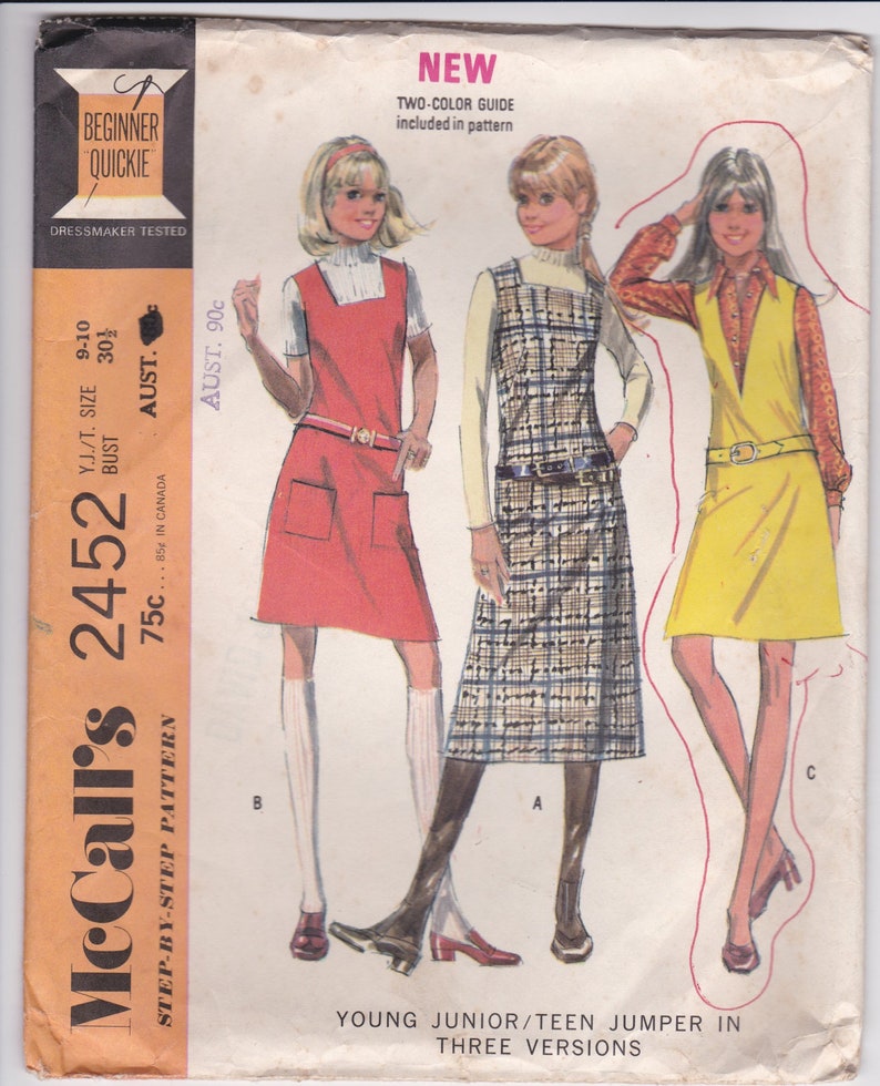 1970's Sewing Pattern McCalls 2452 Sewing Pattern | Etsy