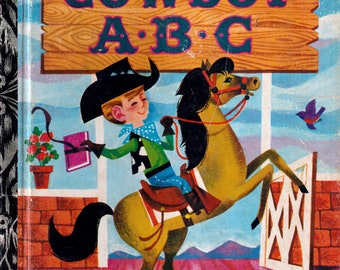 Cowboy ABC -  Vintage Little Golden Book - 1973 Australian edition