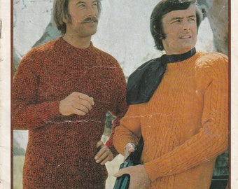 Patons Knitting Pattern No 359 for Men Totem on the Trendy Trail Vintage 1970's