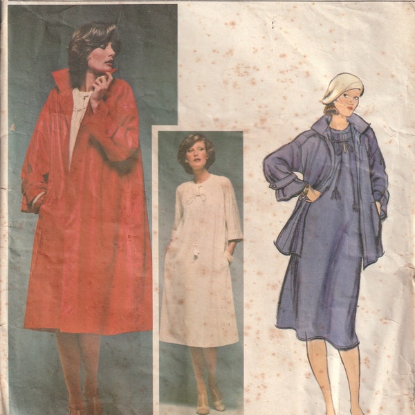 Vogue American Designer Pattern - Geoffrey Beene 1492 Coat and dress Size 14 Factory folded and complete - Damaged