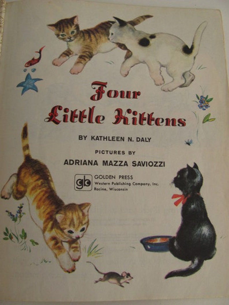 Four Little Kittens Classic Vintage Little Golden Book 1982 edition image 2