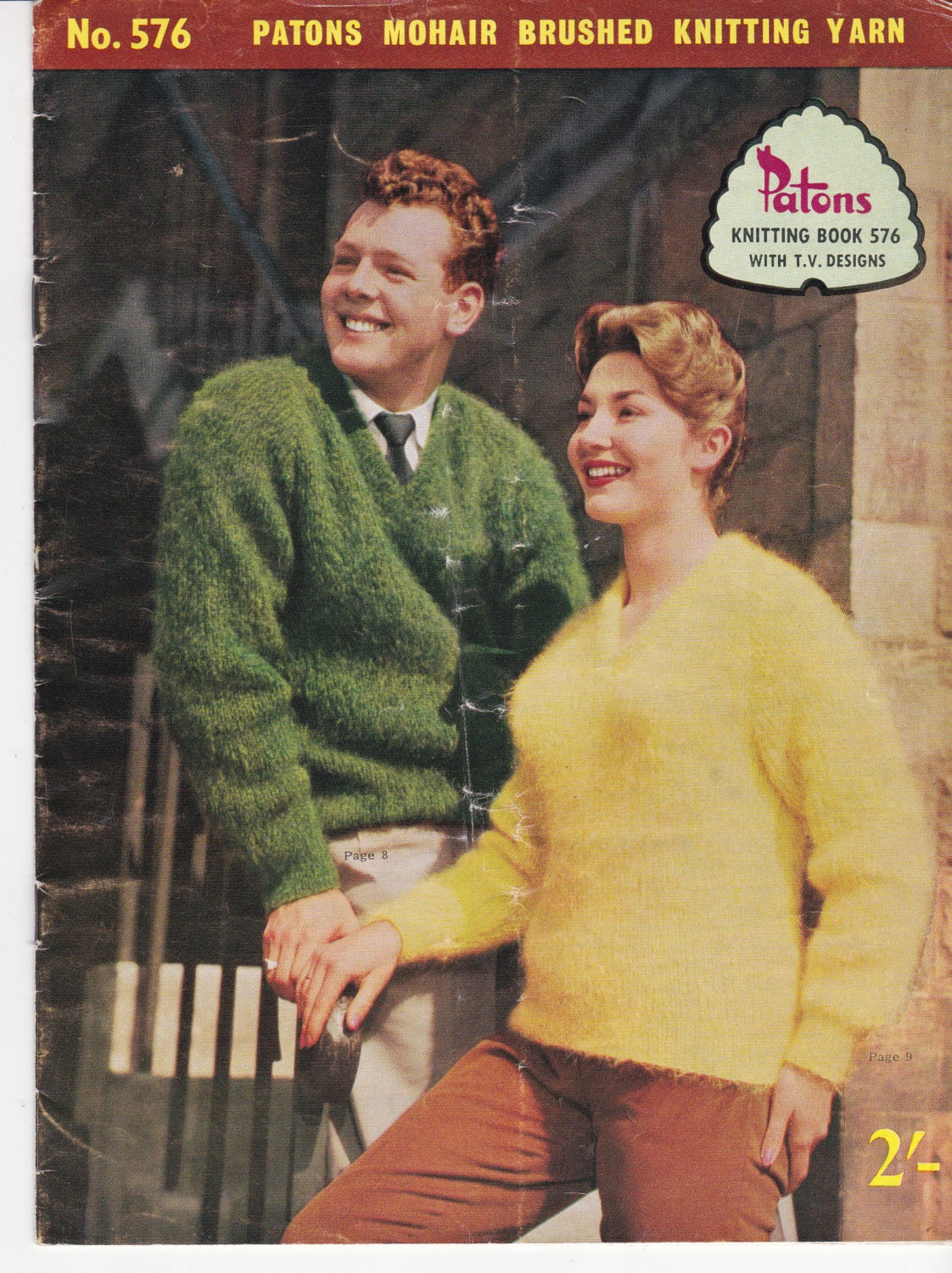 トップス 60s vintage gradation mohair knit 1960s Mohair Sweater Pair - Two Vintage Knitting Patterns