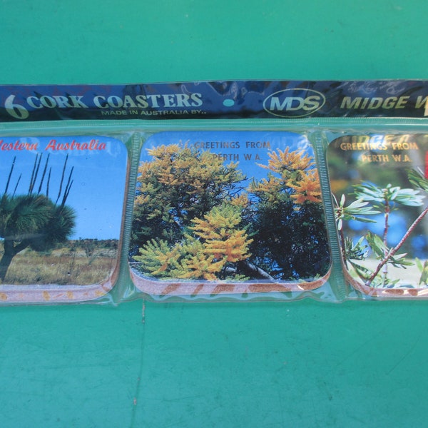 Vintage Set of 6 Coasters from Perth Western Australia