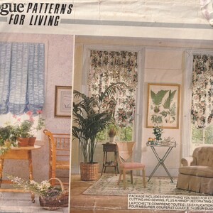 Vogue Patterns for Living - 1843 Window Treatments factory folded and complete