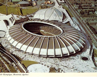Carte postale du Stade olympique, Montréal, Québec - Carte postale - vintage des années 1970.