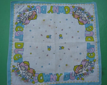 On Sale - Vintage Handkerchief - Sweet Duet from the 1970s