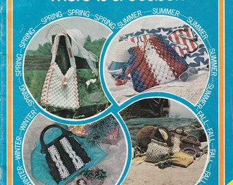 1970s Craft Magazine For Every Purse there is a Season -  Macrame Purses