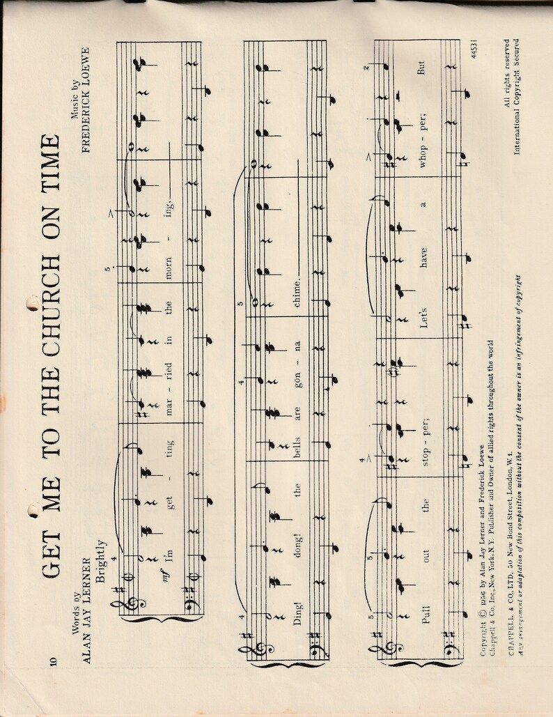 My Fair Lady Vintage 1950s Music Book Piano Arrangements image 5