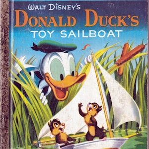 Donald Duck's Toy SailBoat Vintage Little Golden Book American Edition 1970s image 1