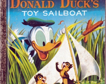 Donald Duck's Toy SailBoat -  Vintage Little Golden Book - American Edition - 1970s