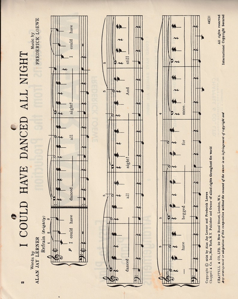 My Fair Lady Vintage 1950s Music Book Piano Arrangements image 3