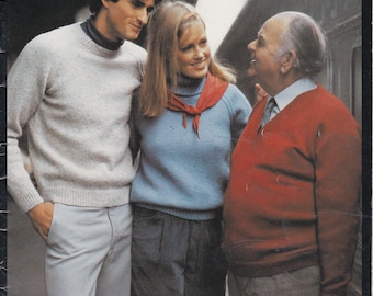 Cleakheaton Lady/Man Classics Knitting Pattern 5/8/12 ply Vintage 1970s