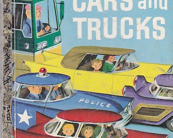 On Sale - Cars and Trucks -  Vintage Little Golden Book - American Edition 1970s