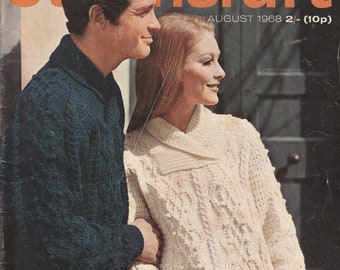 Stitchcraft Magazine Août 1968 Patron de tricot, Motif de crochet, Livre de motif de broderie