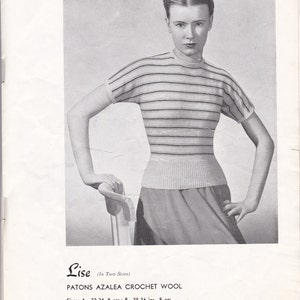 On Sale Vintage 1940s Paton's Knitting Pattern No 304 For Women/Ladies Original Pattern image 3
