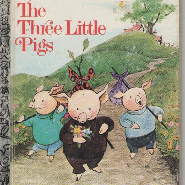 ON SALE -The Three Little Pigs -  Vintage Little Golden Book - American Edition
