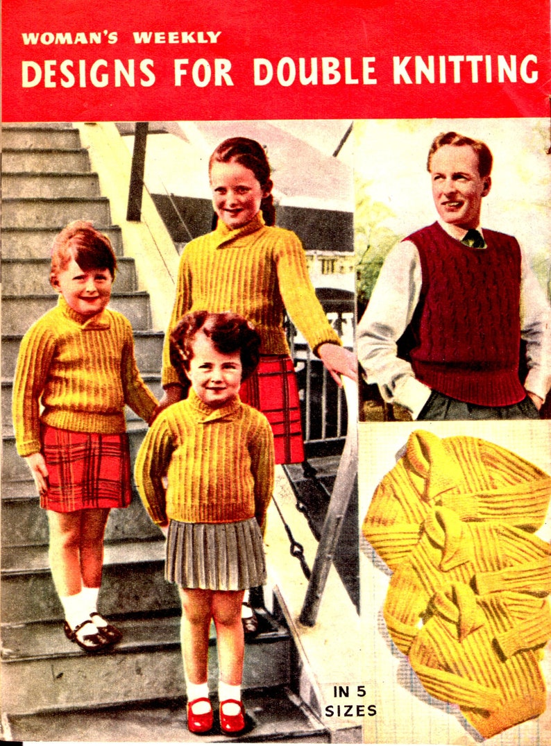 Womens Weekly Double Knitting Book 1960s Mag Insert Family Etsy