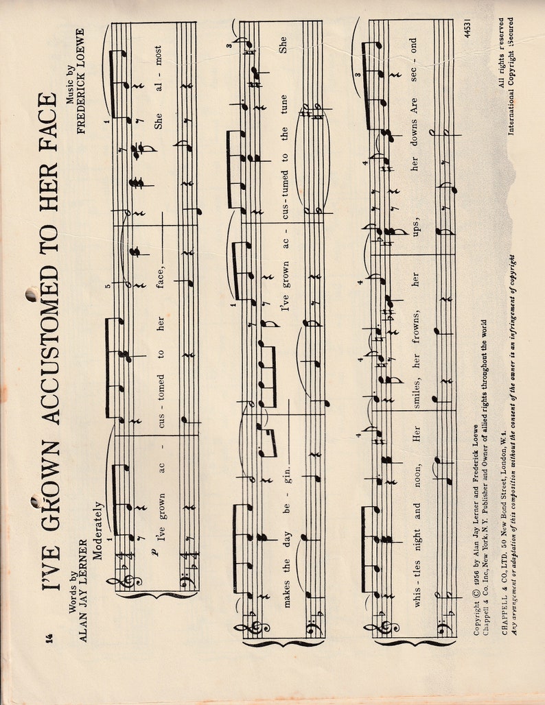 My Fair Lady Vintage 1950s Music Book Piano Arrangements image 6