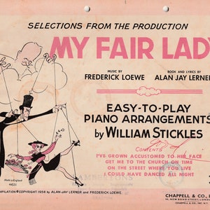 My Fair Lady Vintage 1950s Music Book Piano Arrangements image 1