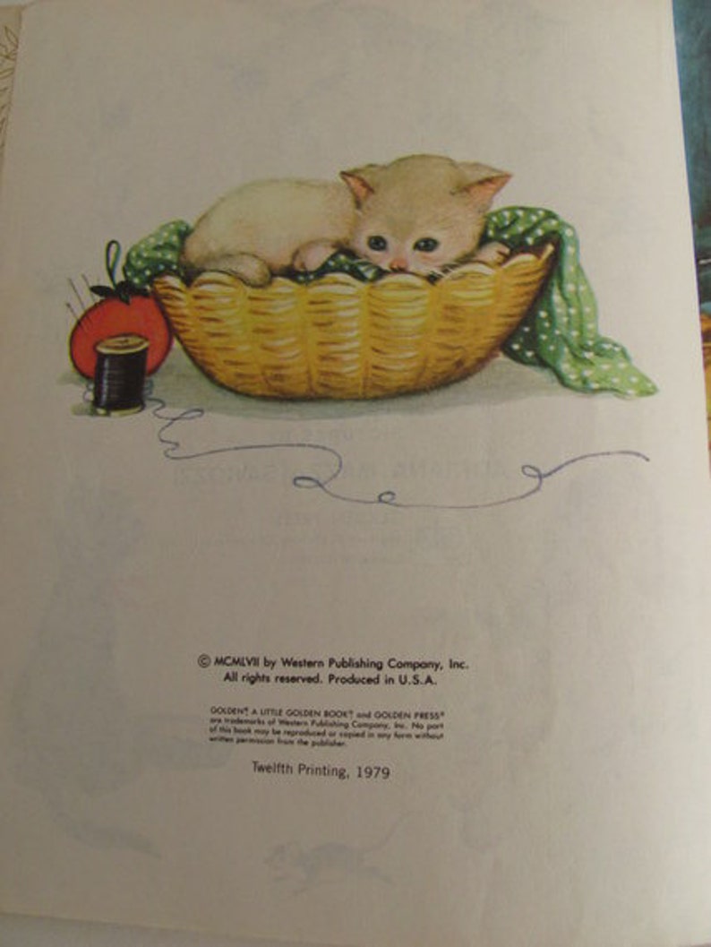 Four Little Kittens Classic Vintage Little Golden Book 1982 edition image 3