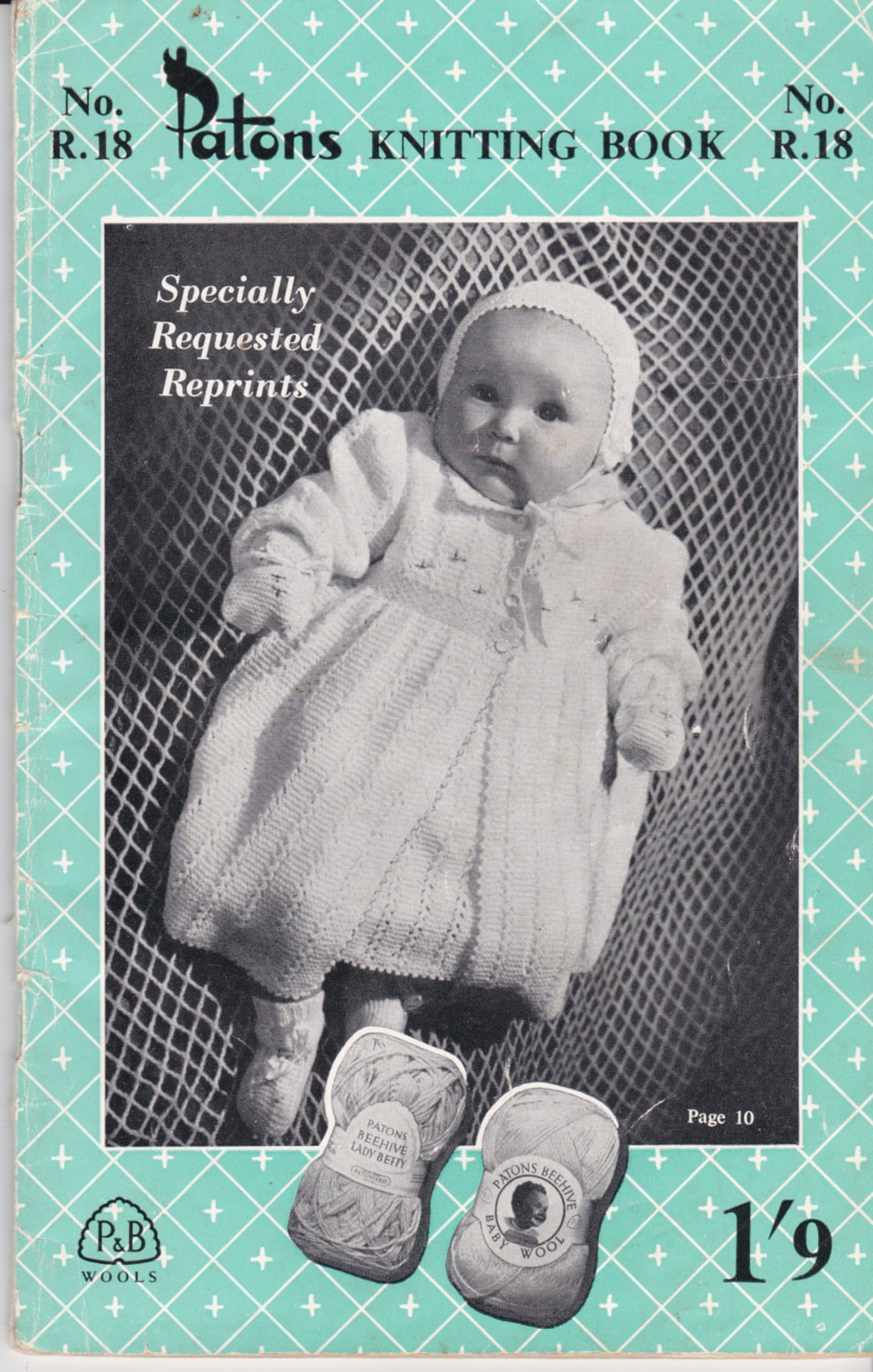 Vintage baby knitting pattern book with layettes and shawls