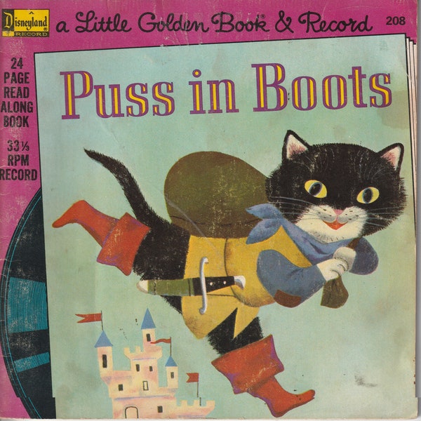 Puss in Boots  -  Vintage Little Golden Book & Record - Australian Edition - 1950s