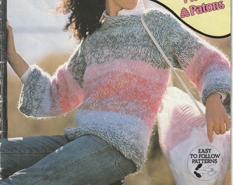 Patons Hurry Knits in Patons New Yorker - Knitting pattern No 683  for Women,  Vintage 1980s