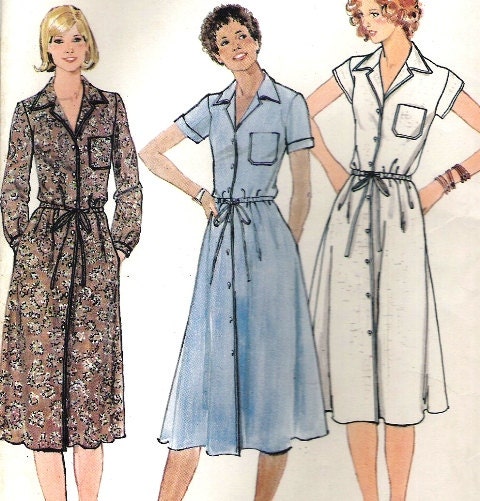 1980's Sewing Pattern Butterick 5924 Button dress with | Etsy