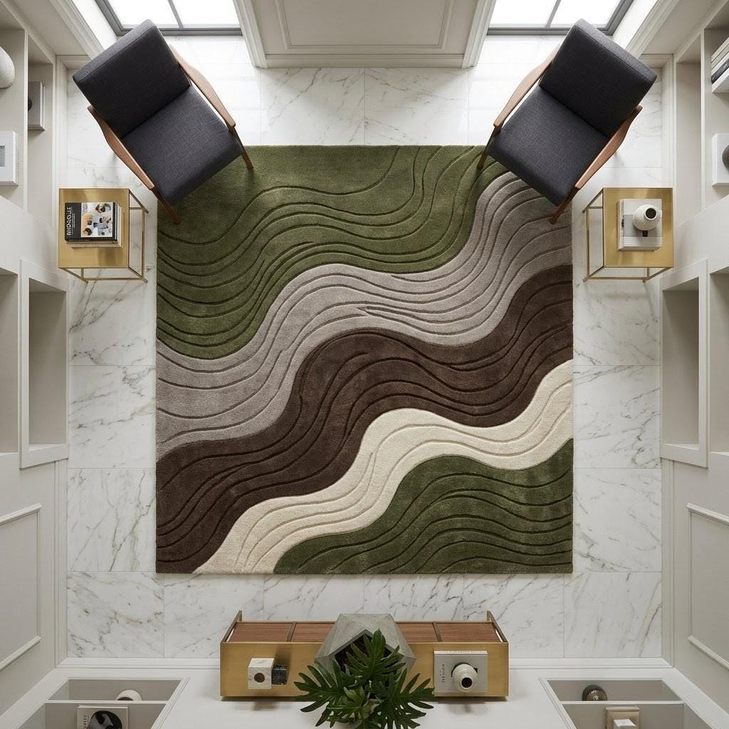 Topography Rug Pattern Modern Topographic Wave Pattern Area Rug in Earth Tones - Etsy