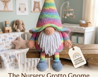 Schema PDF per realizzare all'uncinetto Pip lo Gnomo | Gnomi amigurumi a basso costo | Peluche in filato grosso | Giocattolo all'uncinetto in stile cottagecore | Bambola fai da te per principianti e intermedi