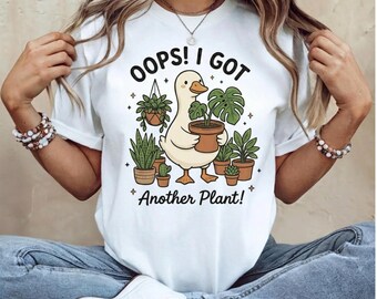 Oeps, ik heb weer een plant! Gans PNG | Grappige meme voor plantenliefhebbers PNG, vintage gans citaat PNG, trendy tuinhumor sublimatie voor shirts
