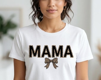 Luipaard Mama Strik PNG, Luipaard Mama png, Mama Shirt Png, Retro Mama Png, Mama png, Moederdag Png, Sublimatie Shirt Ontwerp